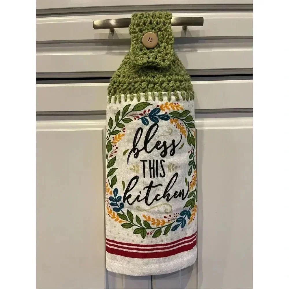 Crochet Top Kitchen Towel- Bless this Kitchen